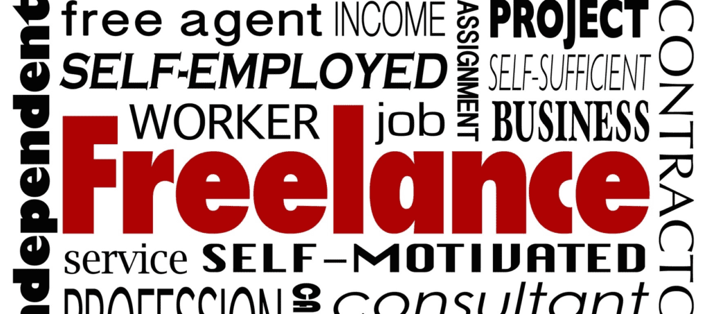 A word cloud of many words related to employment.