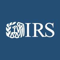 Irs logo on a blue background