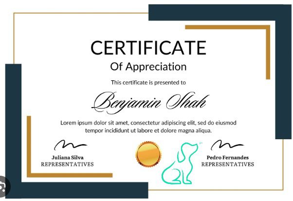 A certificate of appreciation for someone who has passed.
